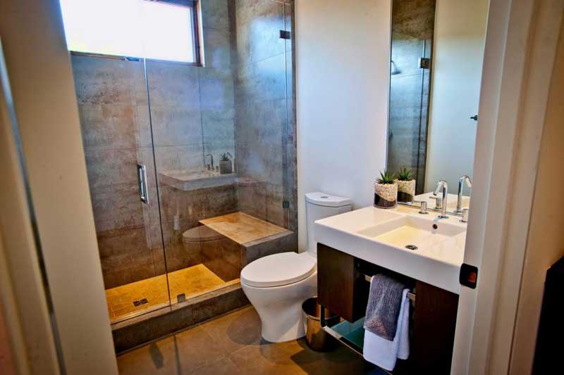 Bathroom with Glass Enclosed Shower