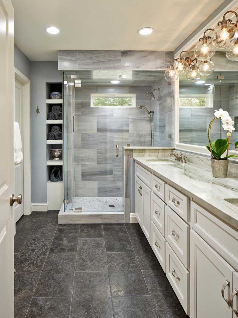 Bathroom with Limestone Floors