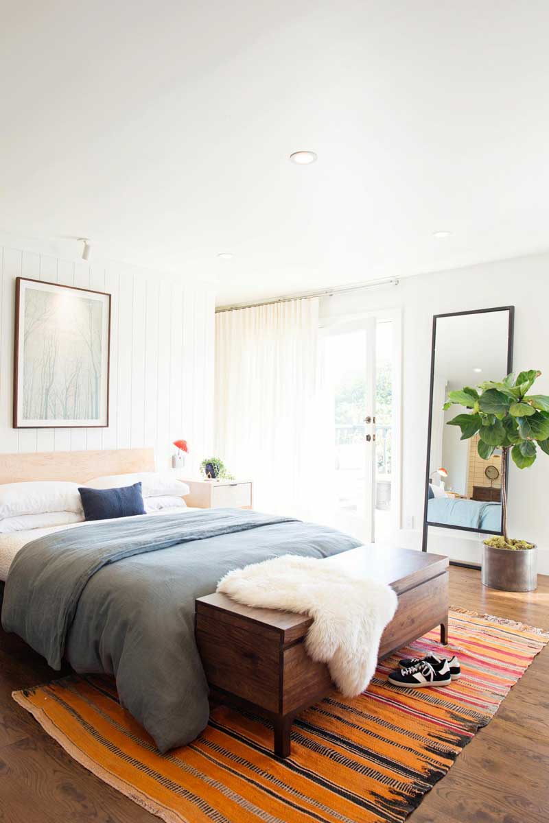 Bedroom with Colorful Rug