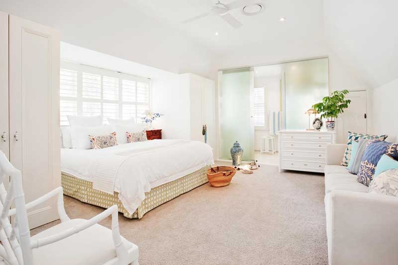 Bedroom with White Linens & Furnishings