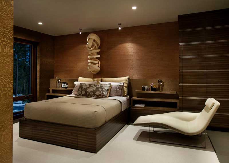 Contemporary Bedroom in Warm Brown Tones