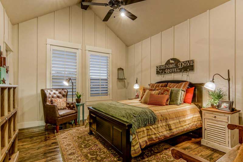 Country Bedroom with Board And Batten Walls