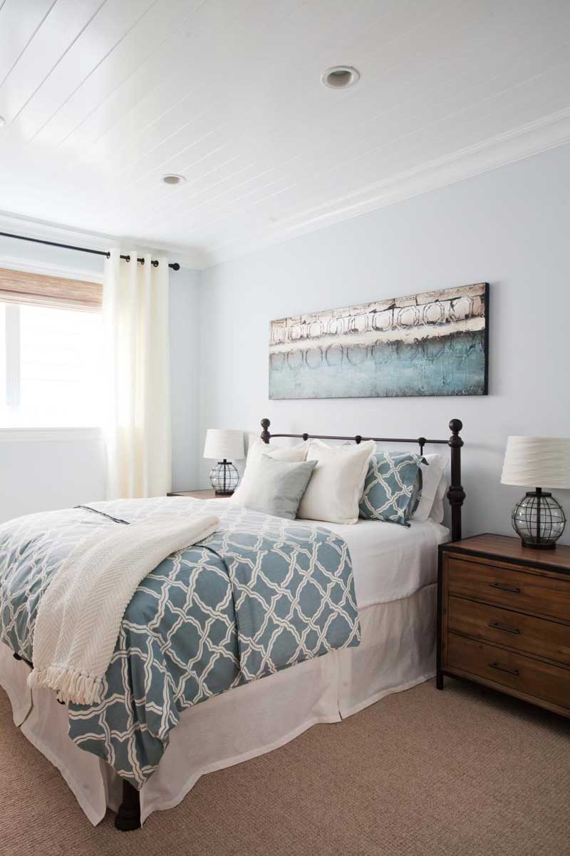 Country Bedroom with Soft Blue Walls