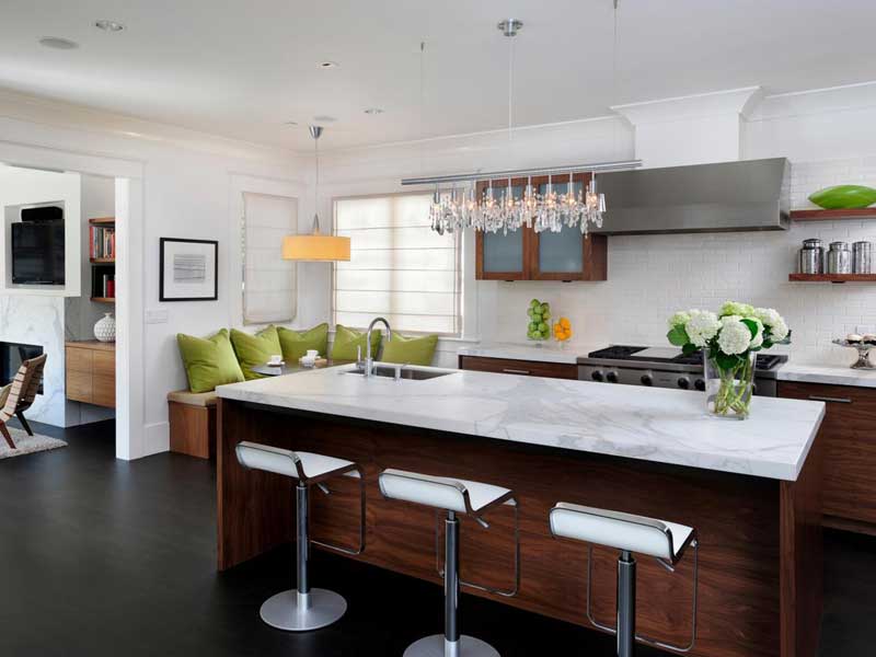 Kitchen with Dark Wood Flooring