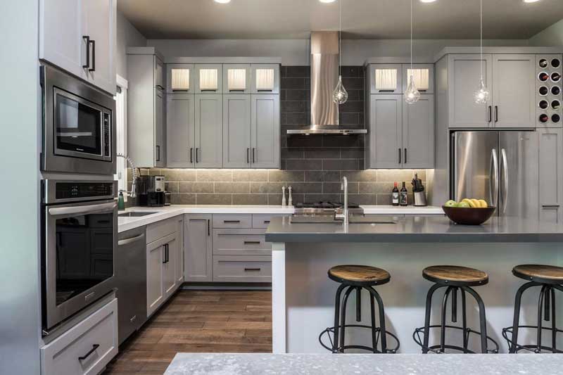 Kitchen with Gray Color Schemes