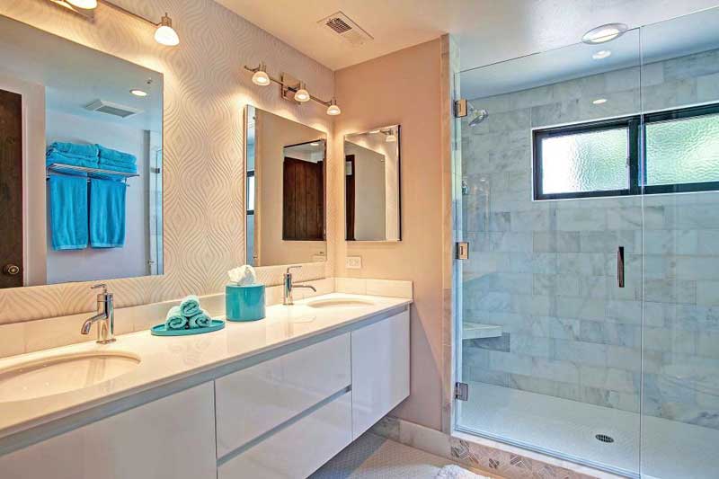 Modern Bathroom with Marble Tile Shower