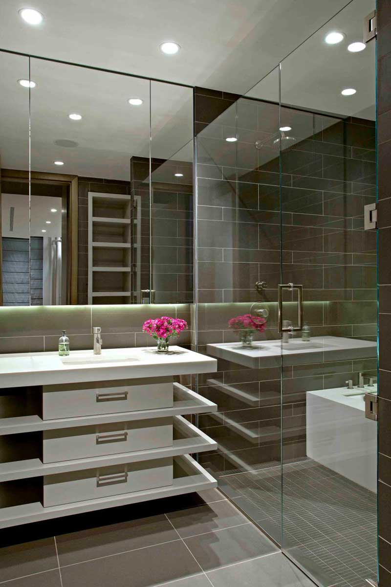Modern Bathroom with White Vanity