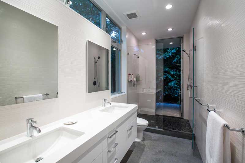 Modern Bathroom with Textured Walls