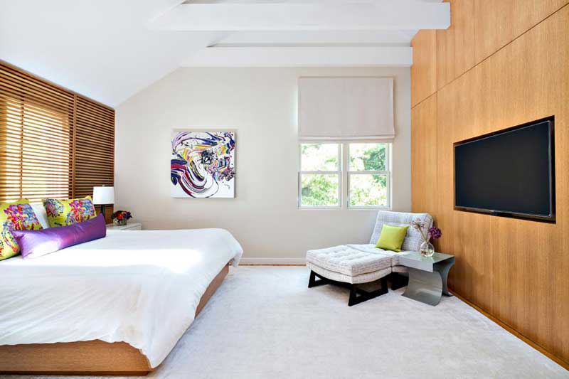 Modern Bedroom with Inset TV