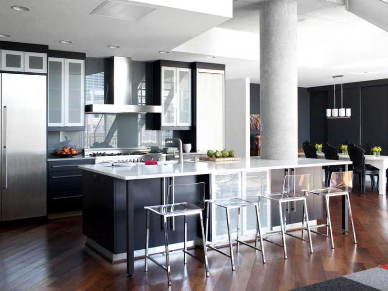 Black And White Kitchen Island