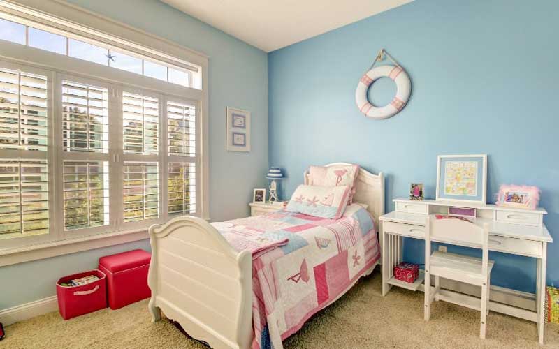 Teenage Girl Bedroom with White Furniture