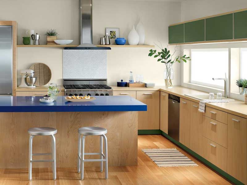 Bold Blue Kitchen Countertop