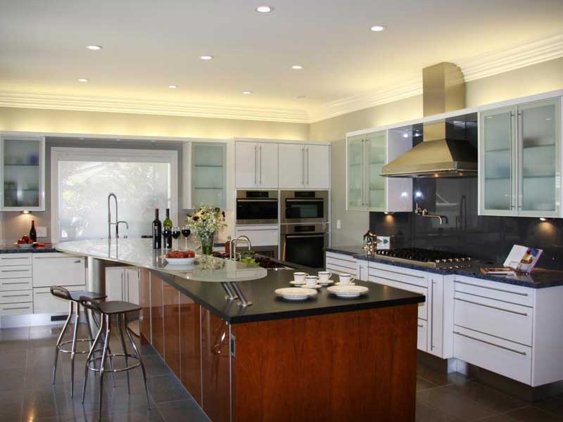 Cherrywood Kitchen Island with Black Countertop