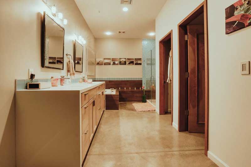 Bathroom with Concrete Tile Floor