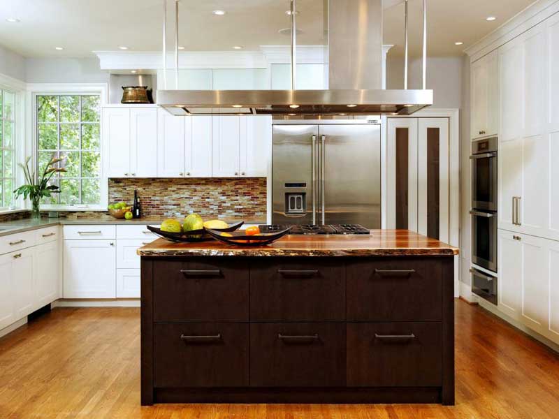 Dark Wood Kitchen Island