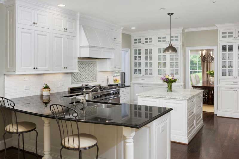 White Glossy Kitchen Island Countertops glossy black countertops