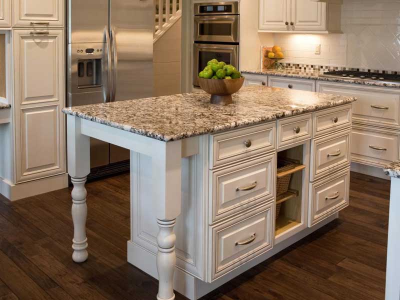 Granite Countertops with Marble Backsplash