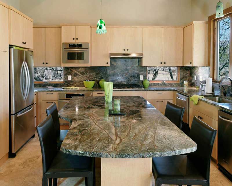 43 Kitchen Countertops Design Ideas Granite Marble Quartz And Stone   Green Granite Countertops 