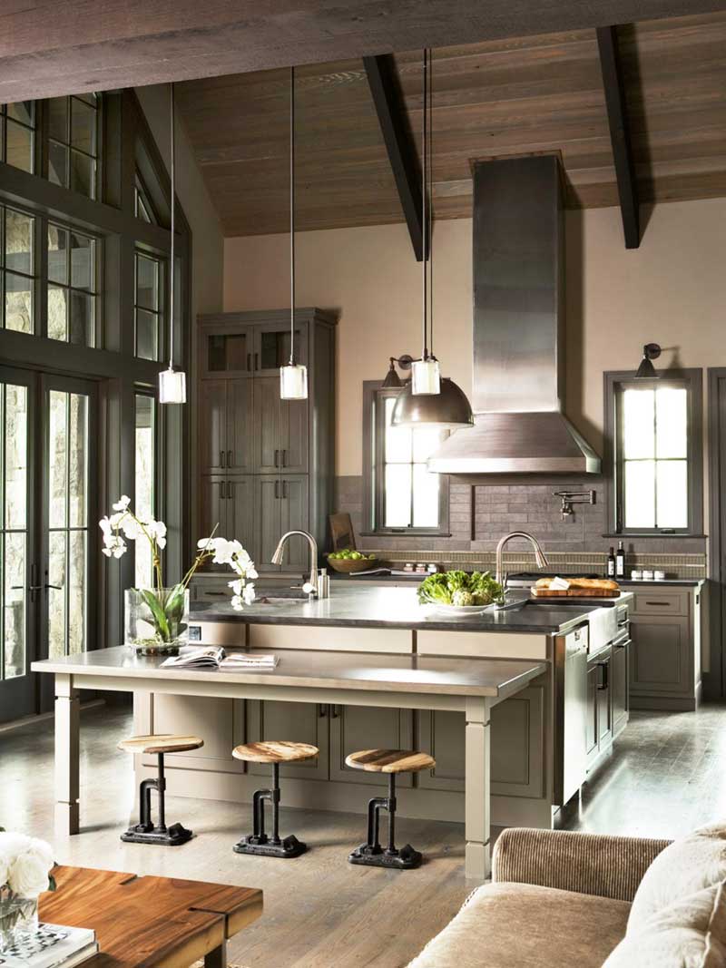 Kitchen Island with Double Sink