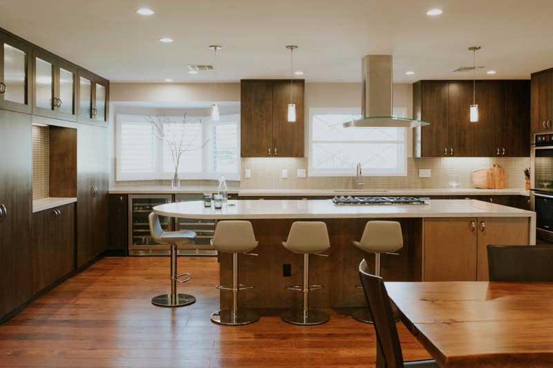 Large Kitchen Island With White Countertop