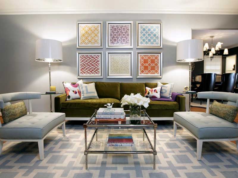 Living Room Multi-Color Patterned Art Display