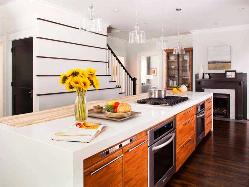 Long Kitchen Island With Double Ovens