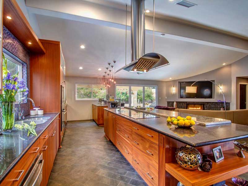 Long Wood Kitchen Island