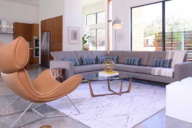 Modern Living Room With Brown Recliner