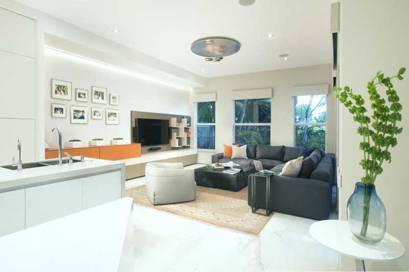 Modern Living Room With Gray Sofa