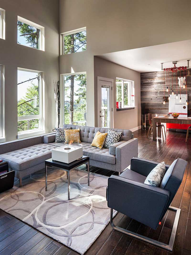 Modern Living Room With Hardwood Floors