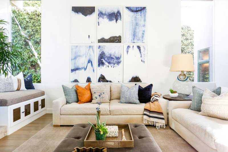 Neutral Living Room With Linen Couch