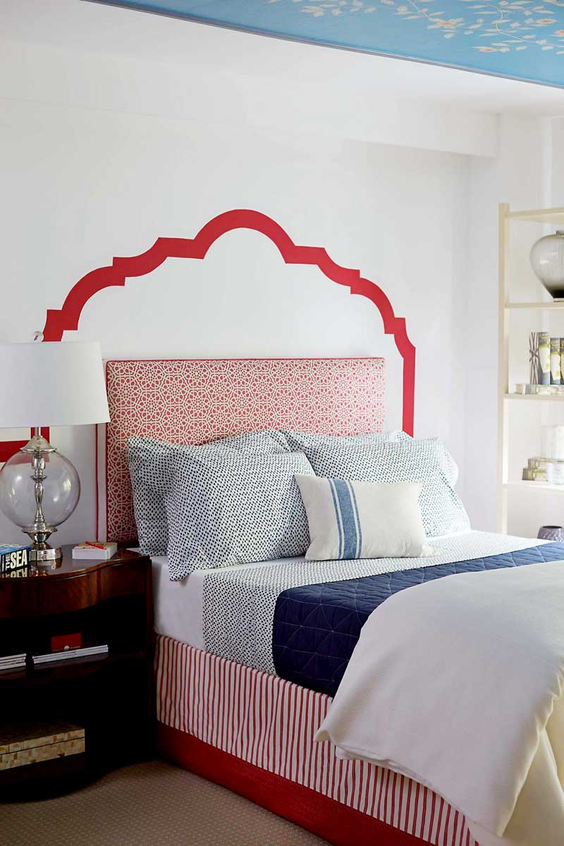 Red, White and Blue Bedroom color schemes