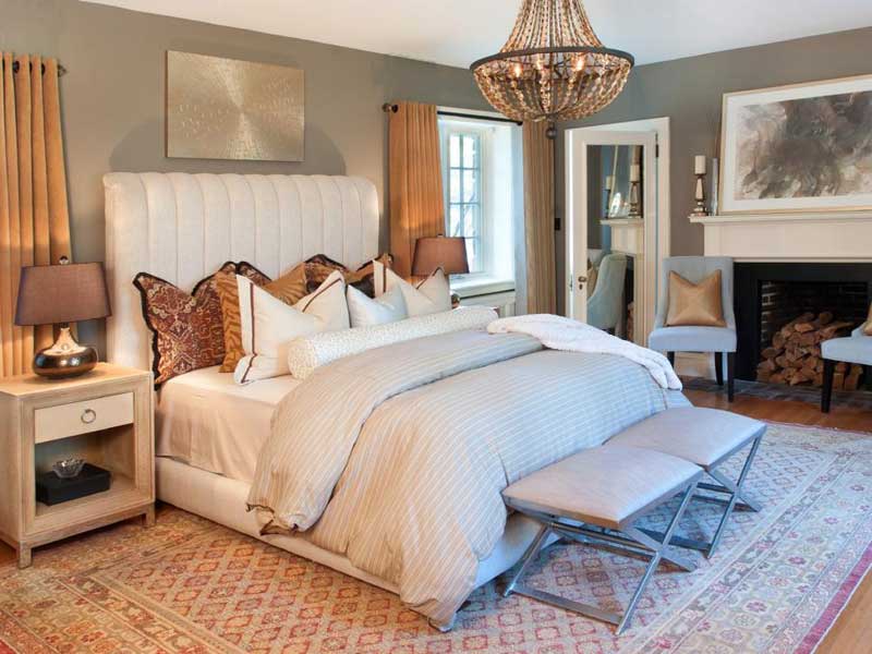 White and Gold Bedroom color schemes