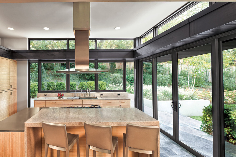 Kitchen Island with Stainless Steel Island Range Hood 