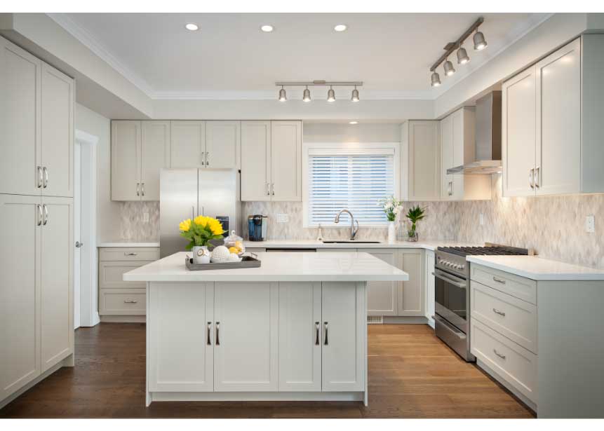 kitchen with mini track lighting