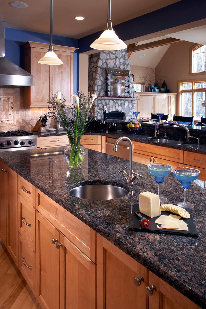 Tan brown granite kitchen countertops