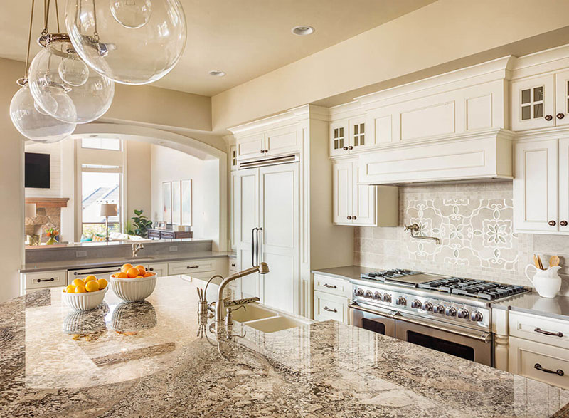 White kitchen cabinet bianco antico granite countertops design ideas 