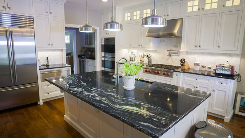 Cosmic black granite countertops