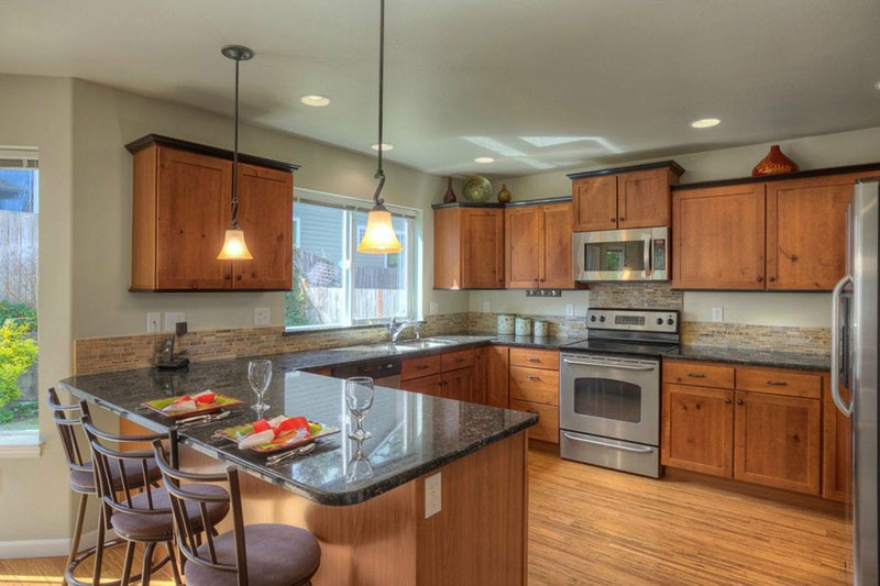 kitchens with black forest granite