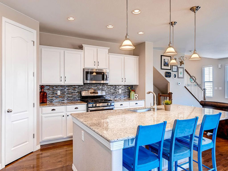 Colonial white granite with backsplash