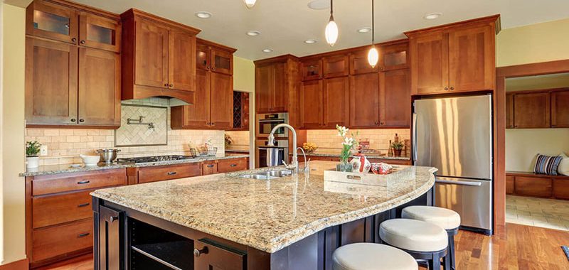 Kitchens with new venetian gold granite