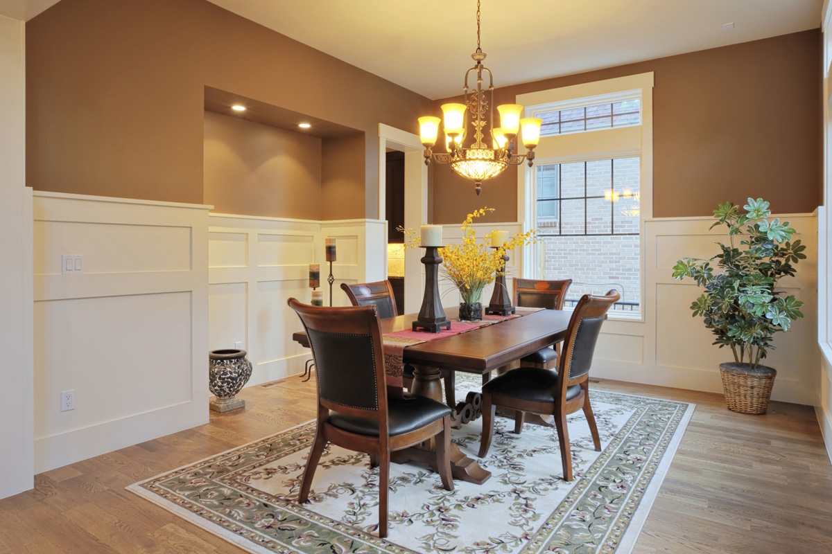 dining room with oriental rug