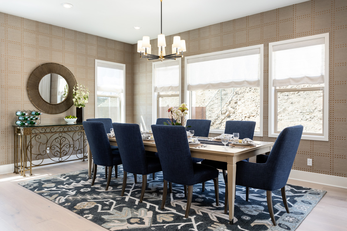 dining room with southwest rug