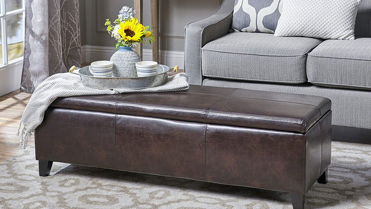 10 Best Rectangular Leather Ottoman Coffee Tables - Homeluf.com