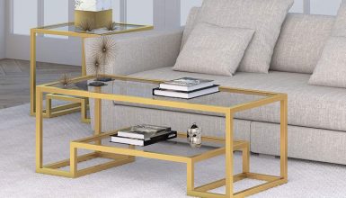 Gold and Glass Coffee Tables