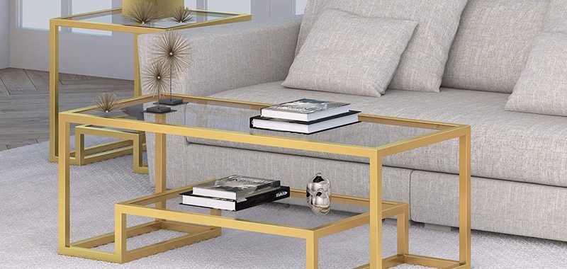 Gold and Glass Coffee Tables