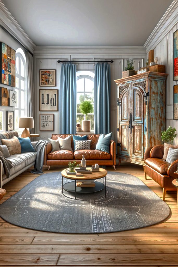 Living-Room-Armoire-Rustic Design