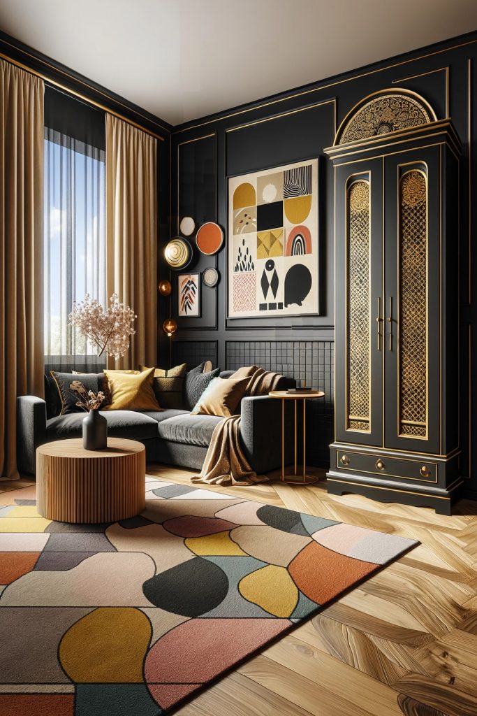 Living-Room-Armoire-with-Artistic Flair