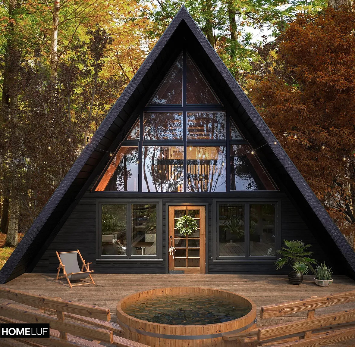 Modern A-Frame Home Floor Plan with 3 Bedrooms, 2 Baths, and a Spacious Loft