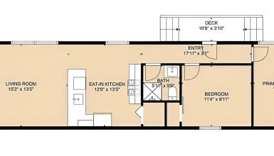 Single Shotgun House Floor Plan
